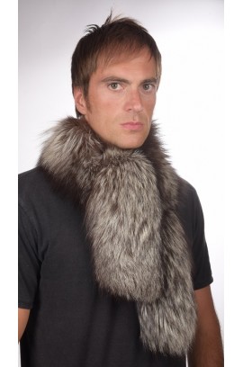 Silver fox fur scarf